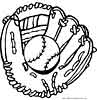 Baseball and glove colouring sheet