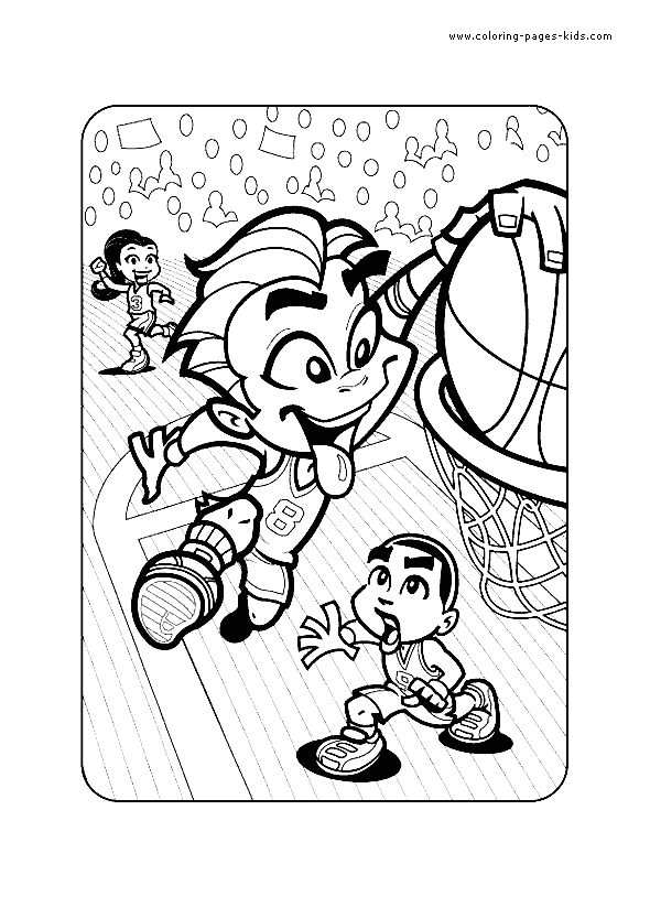 Scoring In Basketball Color Page Free Printable Coloring Sheets