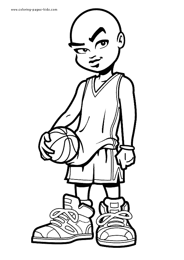 Basketball color page, sports coloring pages, color plate, coloring sheet,printable coloring picture