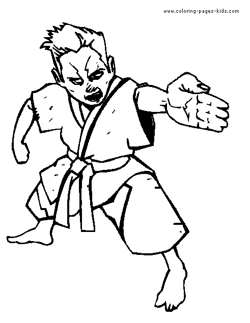 Boxing Judo Karate Color Page Coloring Pages For Kids