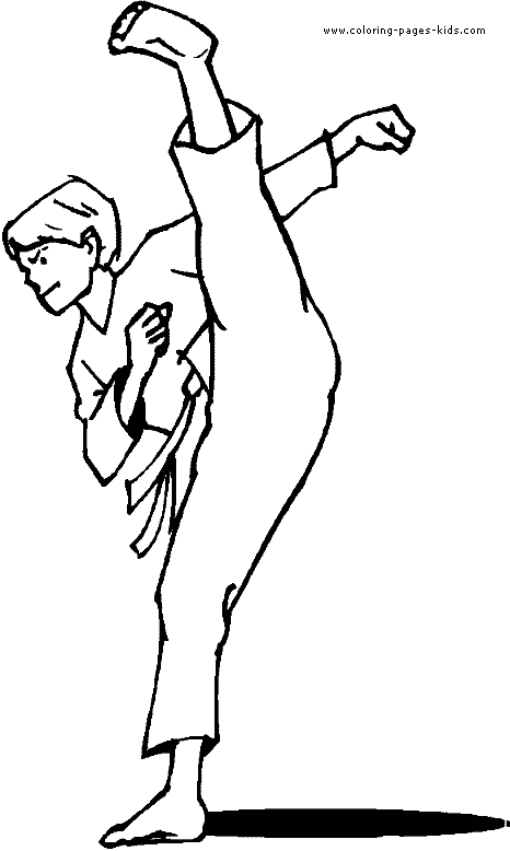 Karate Color Page Coloring Pages For Kids Sports Coloring