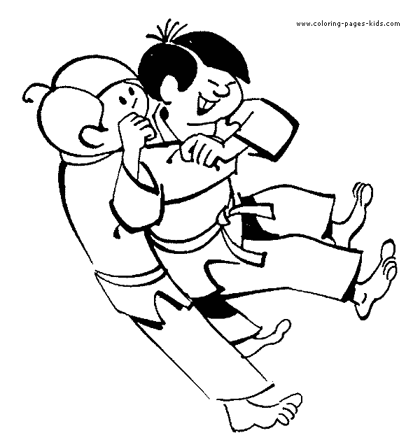 Judo color page coloring sheet