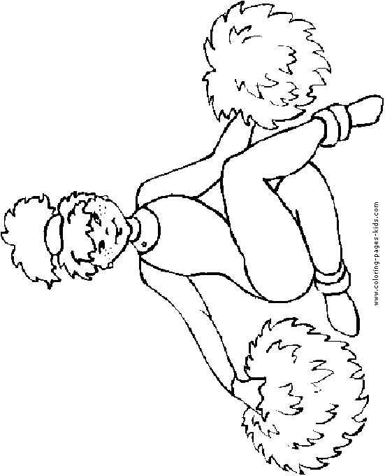 Cheerleader color page, sports coloring pages, color plate, coloring sheet,printable coloring picture