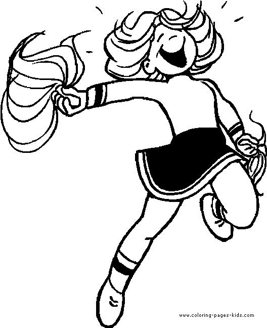 Cheerleader color page, sports coloring pages, color plate, coloring sheet,printable coloring picture