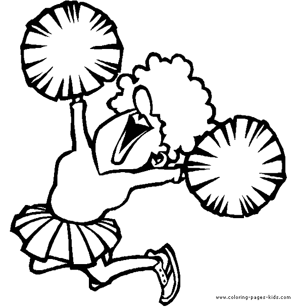 Cheerleader color page, sports coloring pages, color plate, coloring sheet,printable coloring picture