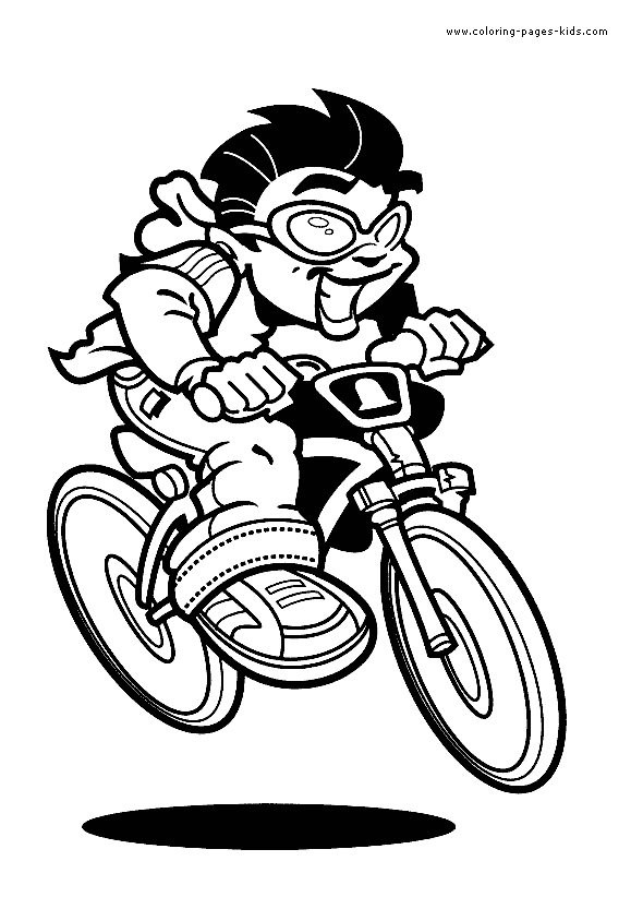 Cyclist & Bycicle color page, sports coloring pages, color plate, coloring sheet,printable coloring picture