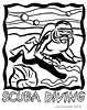Free printable Scuba diving in the sea coloring page
