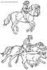 Horse riding coloring pages for kids