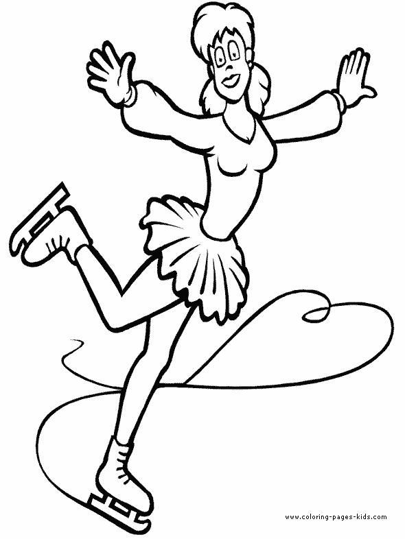 Ice skating color page, sports coloring pages, color plate, coloring sheet,printable coloring picture