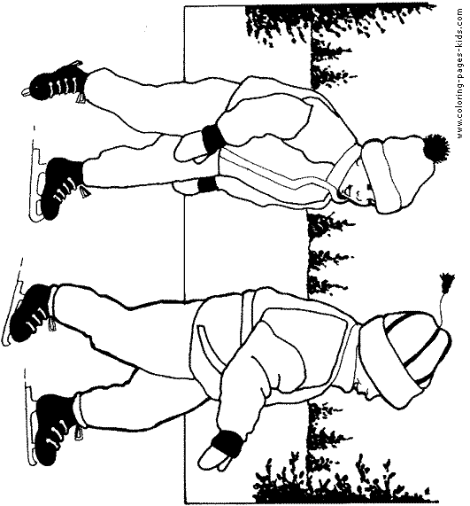 Ice skating coloring pages for kids