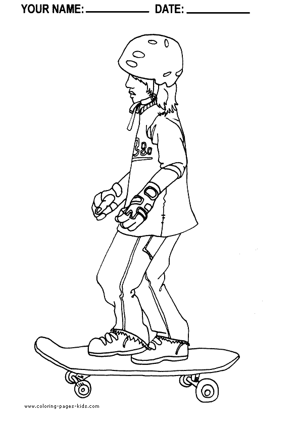 Skating color page, sports coloring pages, color plate, coloring sheet,printable coloring picture