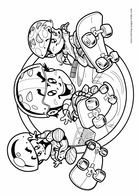Skateboarders Color Page Coloring Pages For Kids Sports