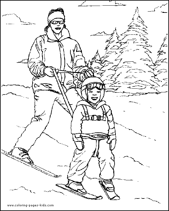 Ski coloring pages for kids