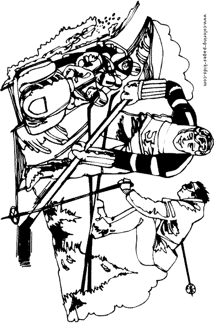 ski Skiing color page, sports coloring pages, color plate, coloring sheet,printable coloring picture