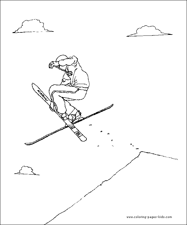 ski Skiing color page, sports coloring pages, color plate, coloring sheet,printable coloring picture