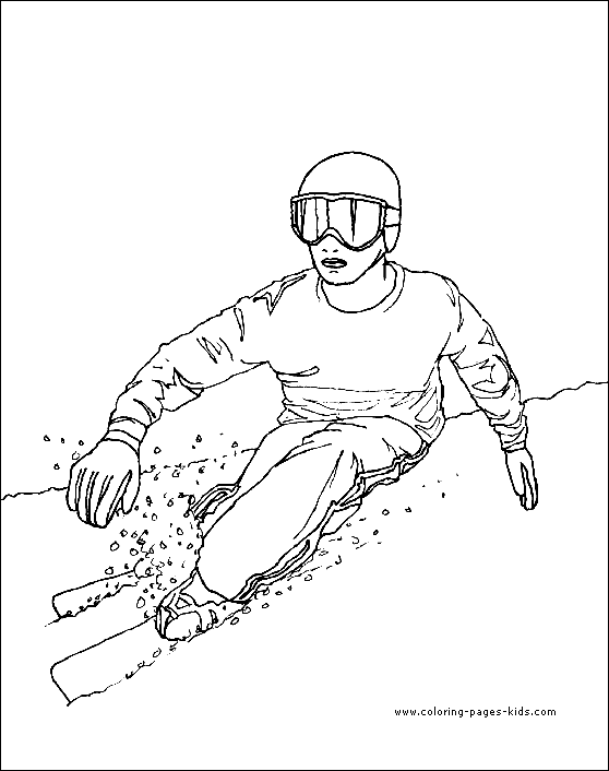 Skiing coloring pages for kids