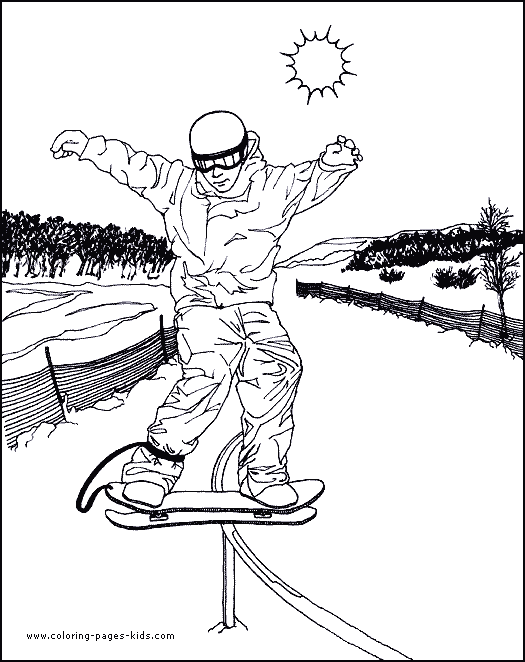 Snowboarding color page, snowboard sports coloring pages, color plate, coloring sheet,printable coloring picture