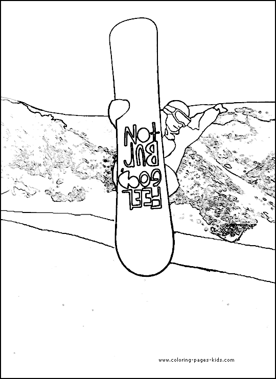 Snowboarding color page, snowboard sports coloring pages, color plate, coloring sheet,printable coloring picture