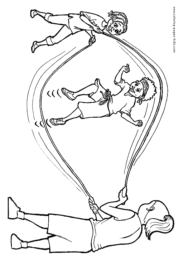 Jump rope Summer sports color page, sports coloring pages, color plate, coloring sheet,printable coloring picture