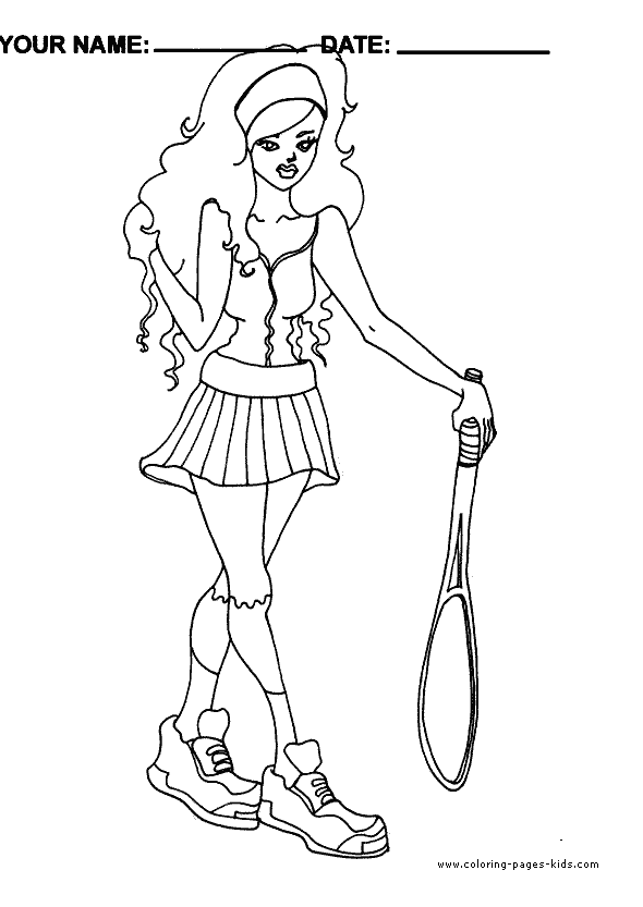 Tennis coloring picture