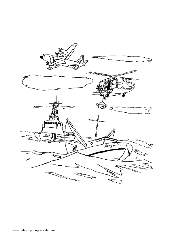 Rescue Boat Coloring Pages Rescue mission color page Airplane coloring page