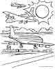 airplane on an airport coloring page