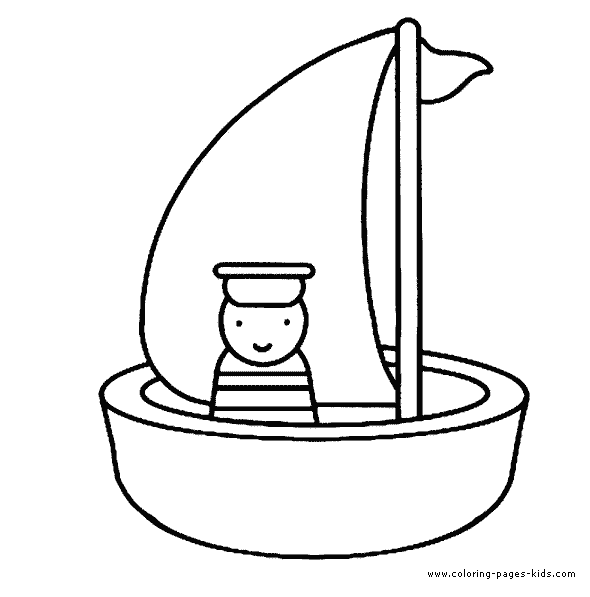 Boat Coloring Page Coloring Pages For Kids Transportation