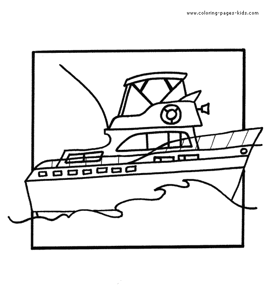 Boat coloring page - Coloring pages for kids - Transportation coloring
