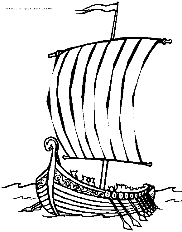 viking ship color page