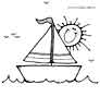 Boat coloring pages for kids