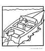 Speed boat colouring page