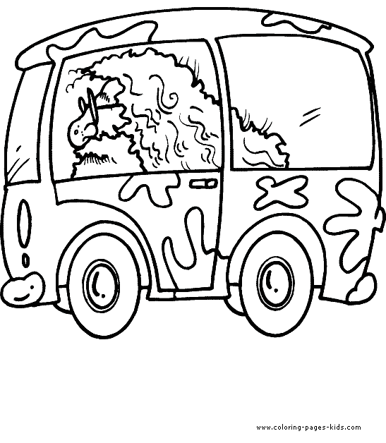 Hippie bus transportation coloring pages, color plate, coloring sheet,printable coloring picture