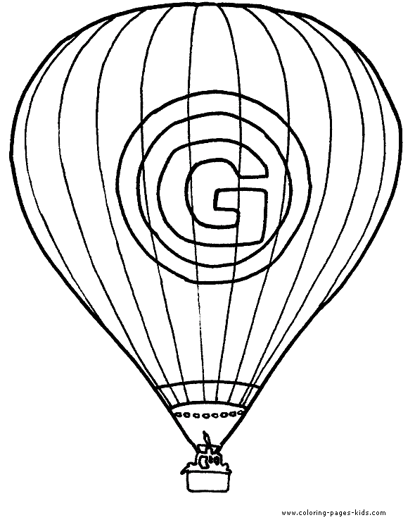 Hot air balloon color page transportation coloring pages, color plate, coloring sheet,printable coloring picture