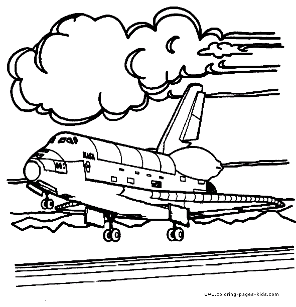 Space Shuttle color pages - Printable Coloring Pages for kids!