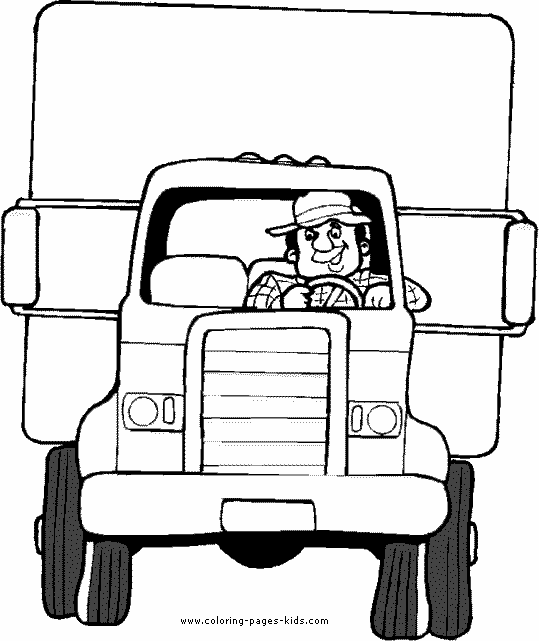 Truck color page, transportation coloring pages, color plate, coloring sheet,printable coloring picture