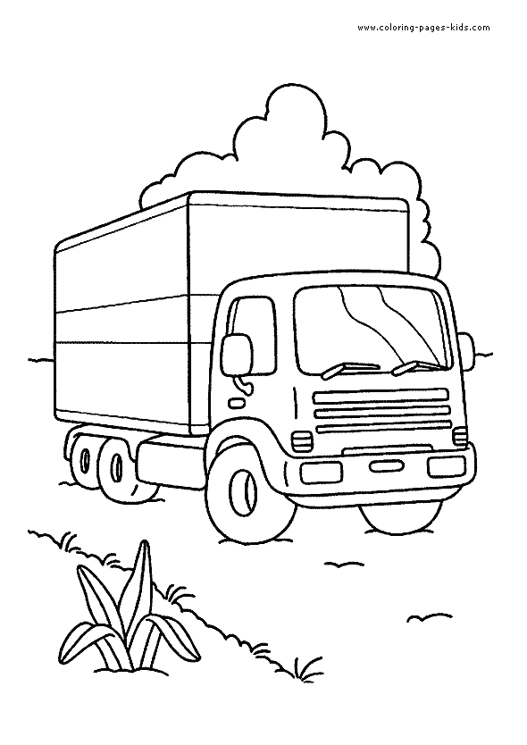 Truck color page, transportation coloring pages, color plate, coloring sheet,printable coloring picture