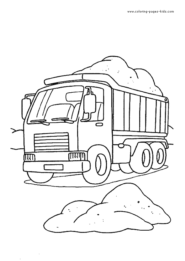 Truck color page, transportation coloring pages, color plate, coloring sheet,printable coloring picture